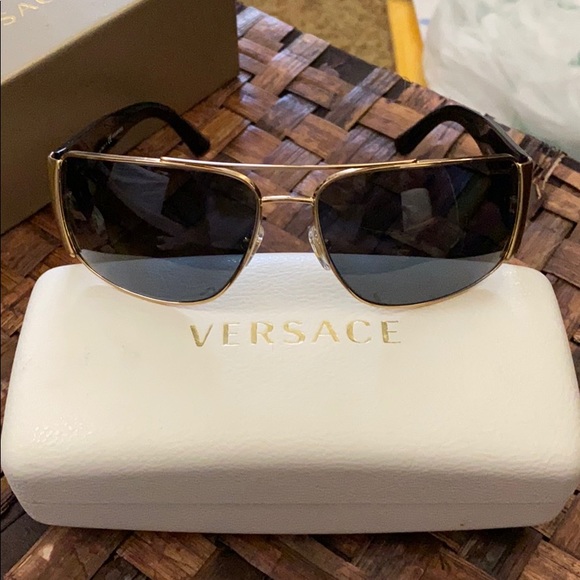 Versace Other - Versace Black and Gold Polarized Sun Glasses